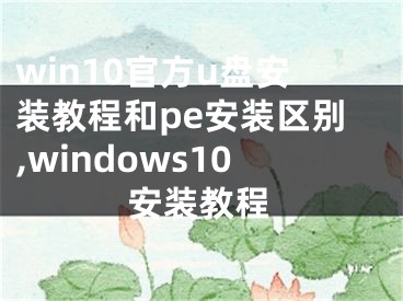win10官方u盘安装教程和pe安装区别,windows10安装教程