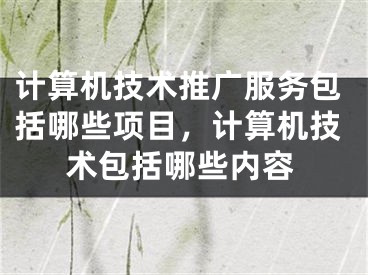 计算机技术推广服务包括哪些项目，计算机技术包括哪些内容