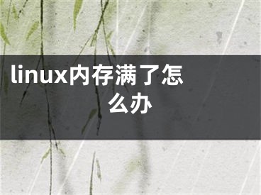 linux内存满了怎么办