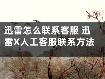 迅雷怎么联系客服 迅雷X人工客服联系方法