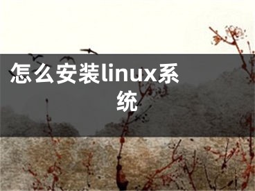 怎么安装linux系统