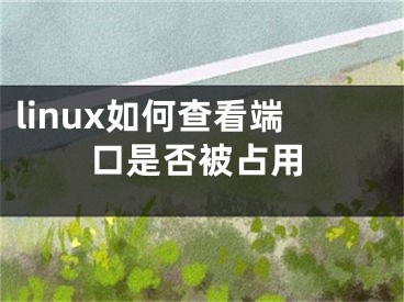 linux如何查看端口是否被占用