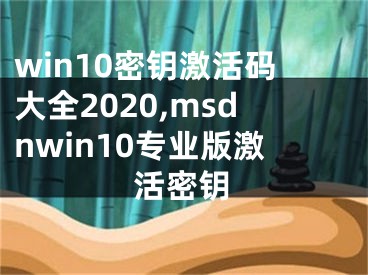 win10密钥激活码大全2020,msdnwin10专业版激活密钥