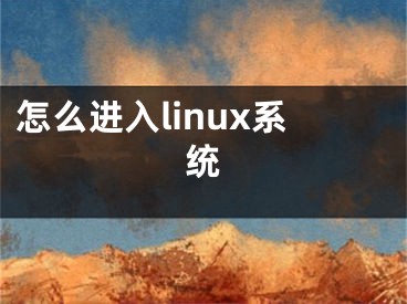 怎么进入linux系统