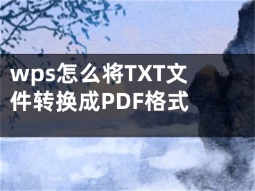 wps怎么将TXT文件转换成PDF格式 