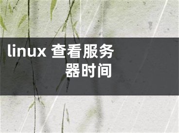 linux 查看服务器时间