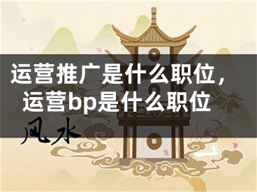 运营推广是什么职位，运营bp是什么职位 