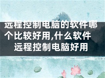 远程控制电脑的软件哪个比较好用,什么软件远程控制电脑好用