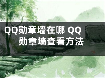 QQ勋章墙在哪 QQ勋章墙查看方法