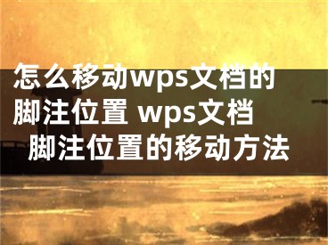 怎么移动wps文档的脚注位置 wps文档脚注位置的移动方法