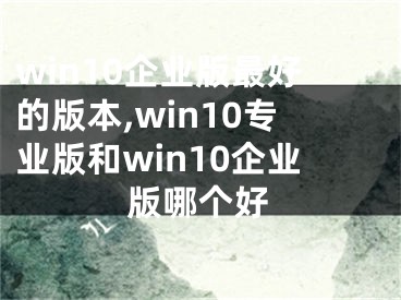 win10企业版最好的版本,win10专业版和win10企业版哪个好