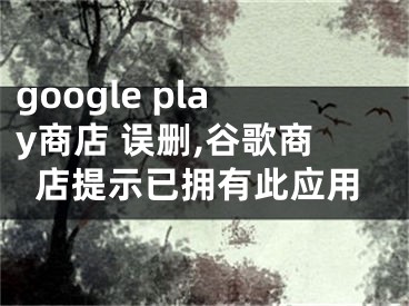 google play商店 误删,谷歌商店提示已拥有此应用