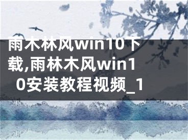 雨木林风win10下载,雨林木风win10安装教程视频_1