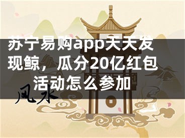 苏宁易购app天天发现鲸，瓜分20亿红包活动怎么参加 