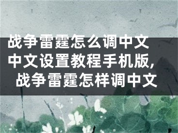 战争雷霆怎么调中文 中文设置教程手机版,战争雷霆怎样调中文