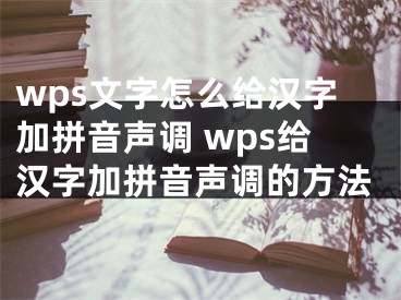 wps文字怎么给汉字加拼音声调 wps给汉字加拼音声调的方法
