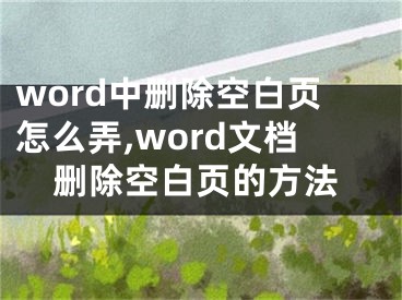 word中删除空白页怎么弄,word文档删除空白页的方法