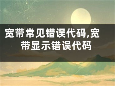 宽带常见错误代码,宽带显示错误代码