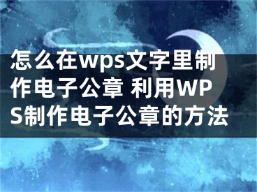 怎么在wps文字里制作电子公章 利用WPS制作电子公章的方法