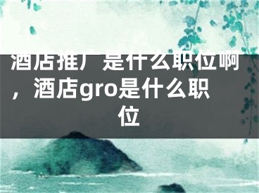 酒店推广是什么职位啊，酒店gro是什么职位