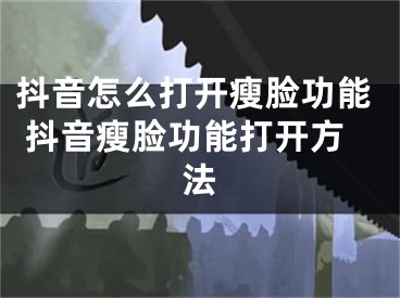 抖音怎么打开瘦脸功能 抖音瘦脸功能打开方法