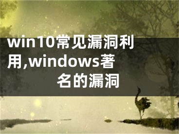 win10常见漏洞利用,windows著名的漏洞