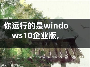 你运行的是windows10企业版,