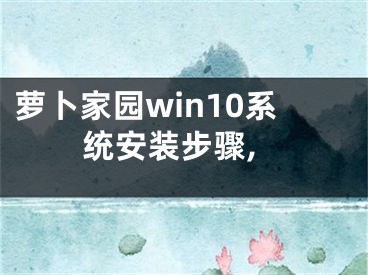 萝卜家园win10系统安装步骤,