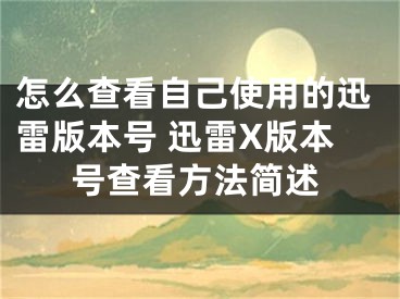 怎么查看自己使用的迅雷版本号 迅雷X版本号查看方法简述