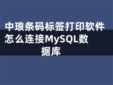 中琅条码标签打印软件怎么连接MySQL数据库 