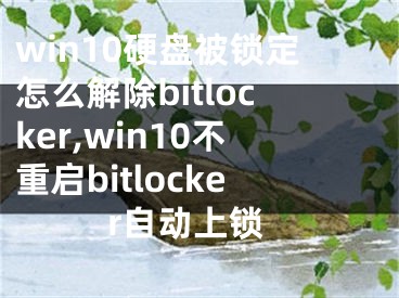 win10硬盘被锁定怎么解除bitlocker,win10不重启bitlocker自动上锁