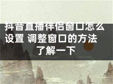 抖音直播伴侣窗口怎么设置 调整窗口的方法了解一下