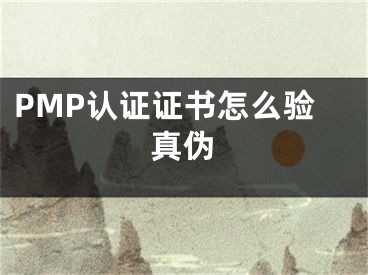 PMP认证证书怎么验真伪