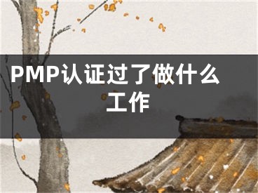 PMP认证过了做什么工作