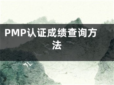 PMP认证成绩查询方法