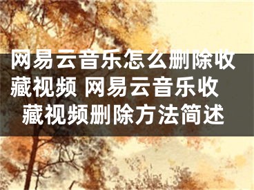 网易云音乐怎么删除收藏视频 网易云音乐收藏视频删除方法简述