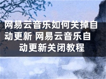 网易云音乐如何关掉自动更新 网易云音乐自动更新关闭教程