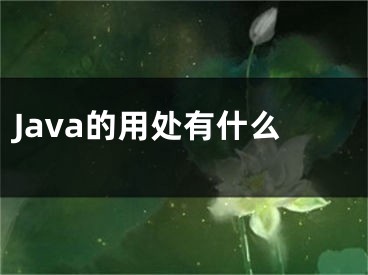 Java的用处有什么