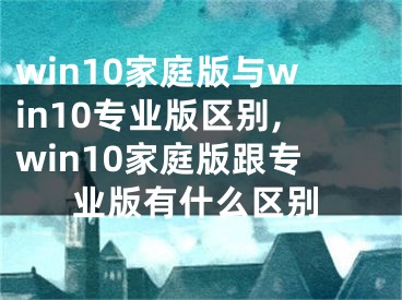 win10家庭版与win10专业版区别,win10家庭版跟专业版有什么区别