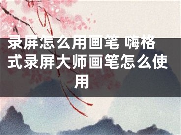 录屏怎么用画笔 嗨格式录屏大师画笔怎么使用 
