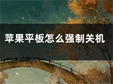 苹果平板怎么强制关机