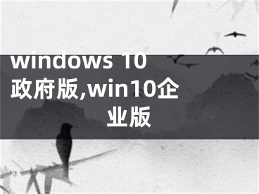 windows 10政府版,win10企业版