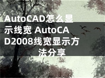 AutoCAD怎么显示线宽 AutoCAD2008线宽显示方法分享