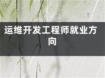 运维开发工程师就业方向