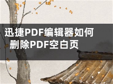 迅捷PDF编辑器如何删除PDF空白页 