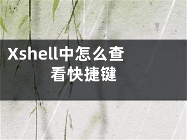 Xshell中怎么查看快捷键 