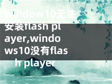 window10无法安装flash player,windows10没有flash player