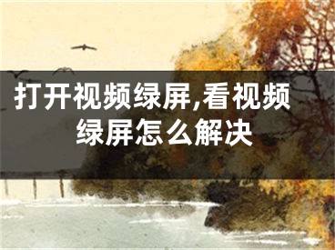 打开视频绿屏,看视频绿屏怎么解决