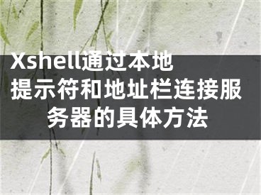 Xshell通过本地提示符和地址栏连接服务器的具体方法