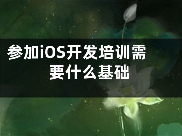 参加iOS开发培训需要什么基础